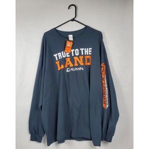 Kubota Mens 3XL Long Sleeve T-Shirt Navy Blue True To The Land Graphic Tee NWT